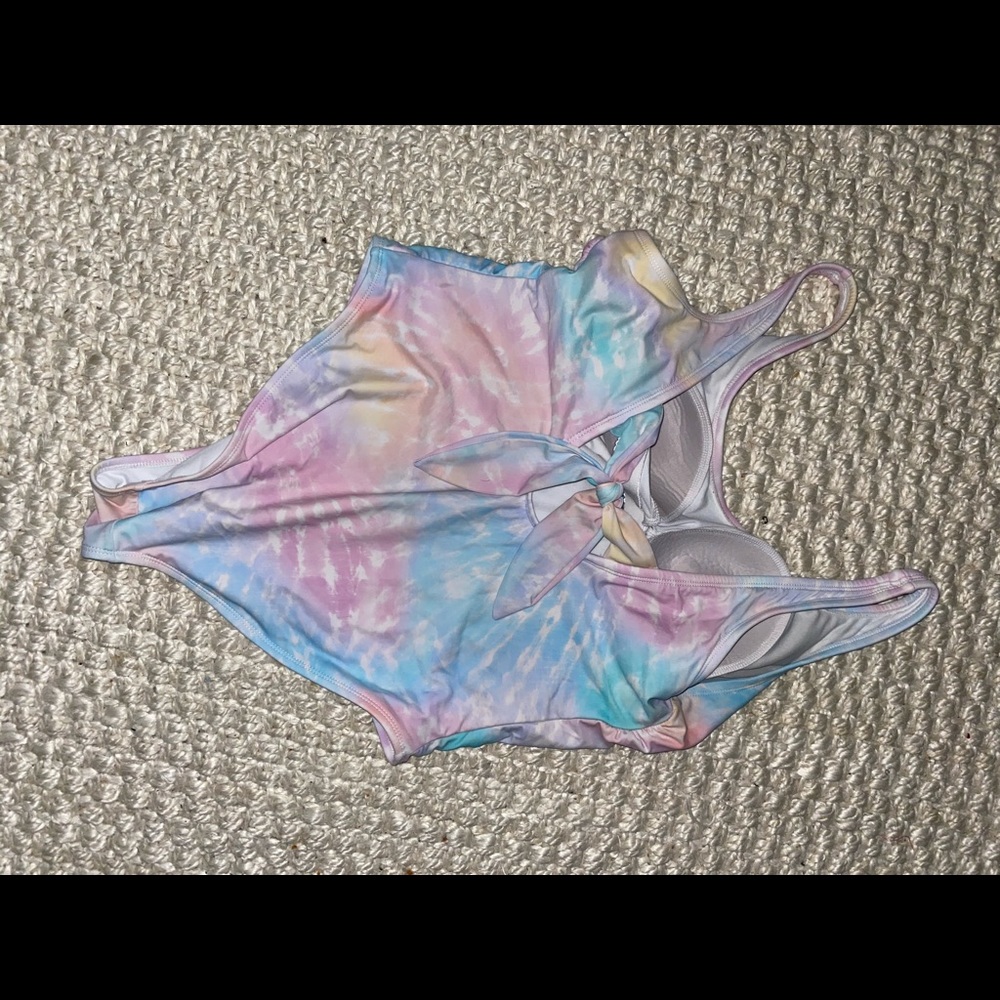 tie die one piece swim suit